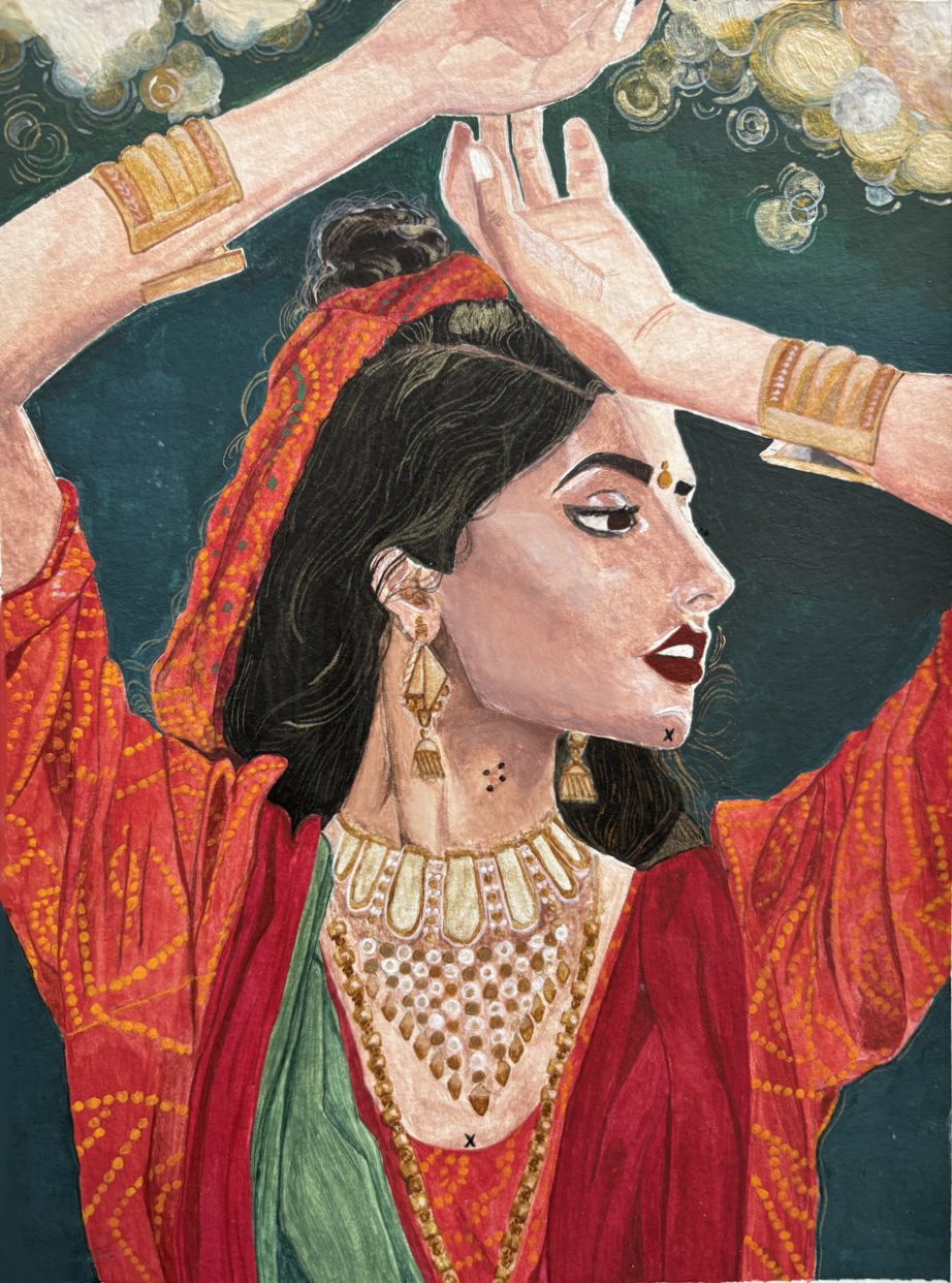 Dancer, gouache on paper